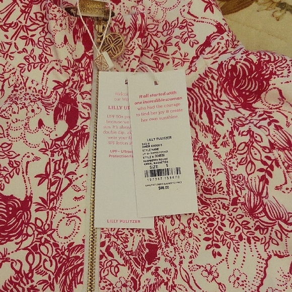 Lilly Pulitzer Raspberry Rouge Popover Half Zip Top - Picture 3 of 6